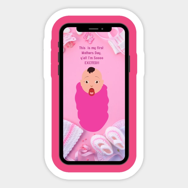 Moms First Mothers Day, Baby Girl Sticker by Unique Online Mothers Day Gifts 2020